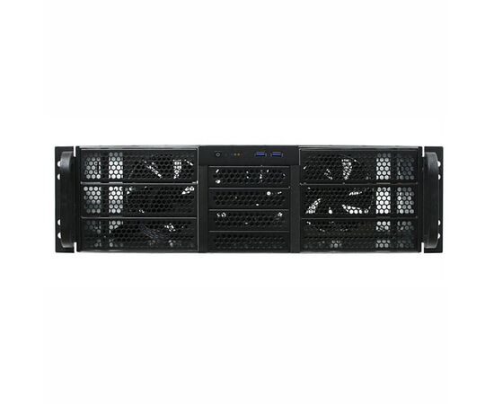  Корпус Procase RE306-D6H4-C8-48 3U server case,6x5.25+4HDD,черный,без блока питания(2U,2U-redundant),глубина 480мм,MB CEB 12"x10.5" 