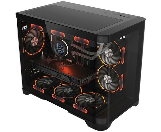  Корпус 1STPLAYER Uview UV6 Black (UV6-BK) / mATX 