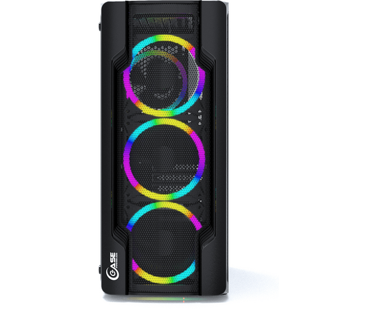  Корпус Powercase Mistral X4 Mesh LED (CMIXB-L4) Tempered Glass, 4x 120mm 5-color fan, чёрный, ATX 
