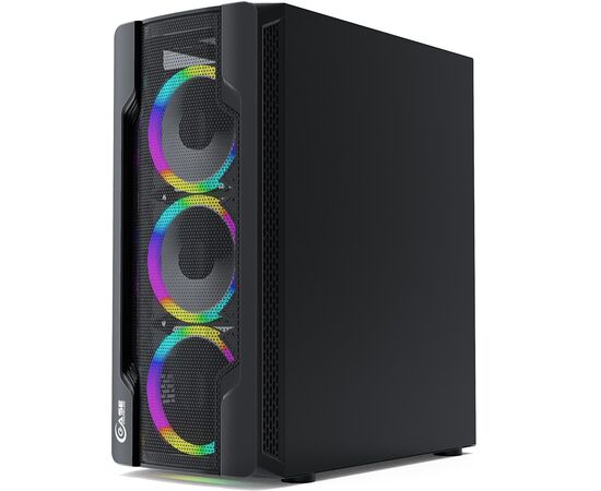  Корпус Powercase Mistral X4 Mesh LED (CMIXB-L4) Tempered Glass, 4x 120mm 5-color fan, чёрный, ATX 