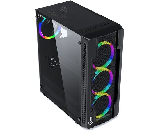  Корпус Powercase Mistral X4 Mesh LED (CMIXB-L4) Tempered Glass, 4x 120mm 5-color fan, чёрный, ATX 