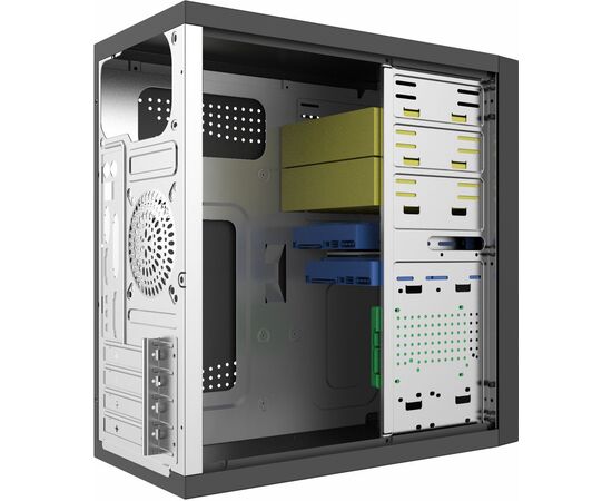  Корпус FOXLINE Forza FZ-053-SX450R-U32 mATX, 450W, 2xUSB3.0, Black, w/o FAN, 12 cm fan PSU, power cord 