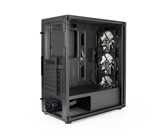  Корпус ExeGate EVO-9205 EX294966RUS Miditower (ATX, без БП, с окном, 1*USB+1*USB3.0, аудио, 3 вент. 12см с RGB подсветкой) 