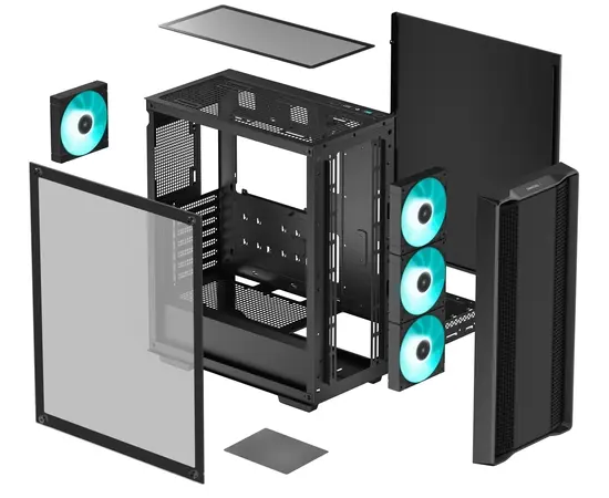  Корпус Deepcool CC560 V2 (R-CC560-BKGAA4-G-2) черный без БП ATX 4x120mm 1xUSB2.0 1xUSB3.0 audio bott PSU 