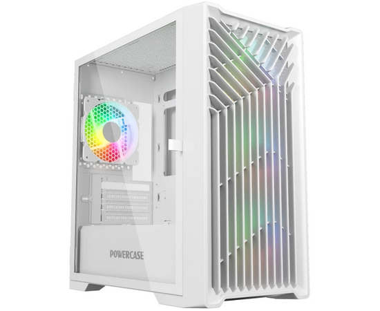  Корпус Powercase Mistral Micro X4W (CMMXW-L4), Tempered Glass, 4х 120mm 5-color fan, белый, mATX 