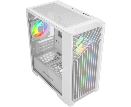  Корпус Powercase Mistral Micro X4W (CMMXW-L4), Tempered Glass, 4х 120mm 5-color fan, белый, mATX 