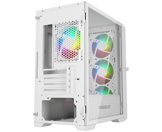  Корпус Powercase Mistral Micro X4W (CMMXW-L4), Tempered Glass, 4х 120mm 5-color fan, белый, mATX 