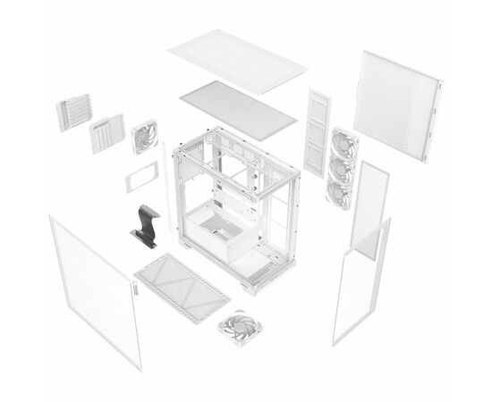  Корпус XPG Invader X White (INVADERXMT-WHCWW) Mid-Tower Gaming ATX PC Case with Panoramic View, Tempered Glass Panels, and RGB Lighting Black 