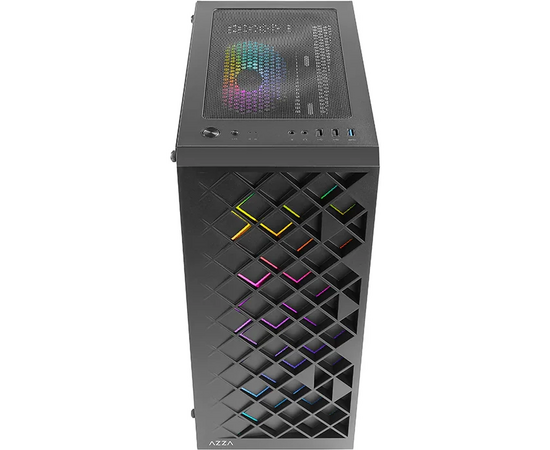  Корпус Azza Spectra черный (CSAZ-280B Spectra) без БП ATX 7x120mm 2x140mm 2xUSB2.0 1xUSB3.0 audio bott PSU 