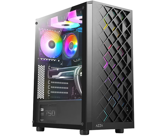  Корпус Azza Spectra черный (CSAZ-280B Spectra) без БП ATX 7x120mm 2x140mm 2xUSB2.0 1xUSB3.0 audio bott PSU 