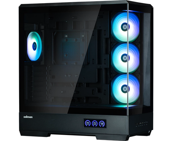  Корпус ZALMAN P50 DS Black, без БП, боковое окно (закаленное стекло), черный, ATX 