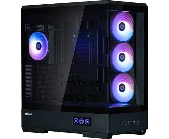  Корпус ZALMAN P50 DS Black, без БП, боковое окно (закаленное стекло), черный, ATX 