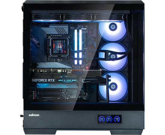  Корпус ZALMAN P50 DS Black, без БП, боковое окно (закаленное стекло), черный, ATX 