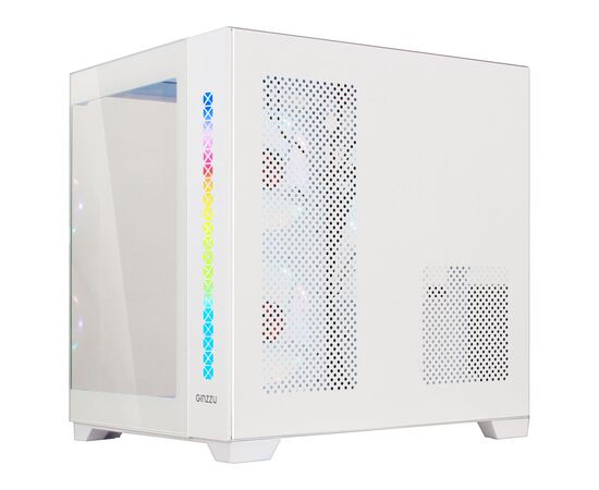  Корпус Ginzzu V490 RGB подсветка, контроллер CRC6, 3* 12R6 FAN 12CM RGB, закаленное стекло 1*USB 3.0,1*USB 2.0, AU Белый mATX 