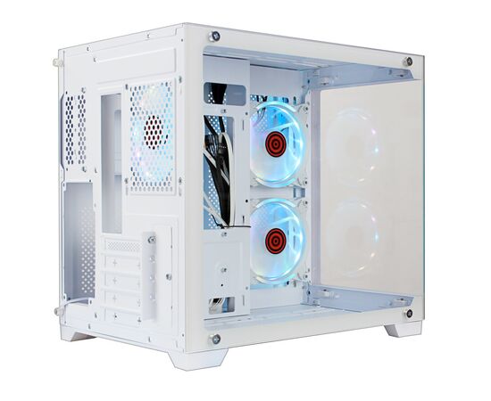  Корпус Ginzzu V490 RGB подсветка, контроллер CRC6, 3* 12R6 FAN 12CM RGB, закаленное стекло 1*USB 3.0,1*USB 2.0, AU Белый mATX 