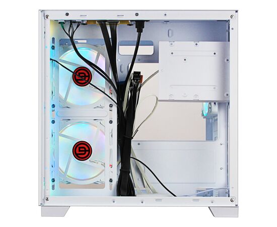  Корпус Ginzzu V490 RGB подсветка, контроллер CRC6, 3* 12R6 FAN 12CM RGB, закаленное стекло 1*USB 3.0,1*USB 2.0, AU Белый mATX 