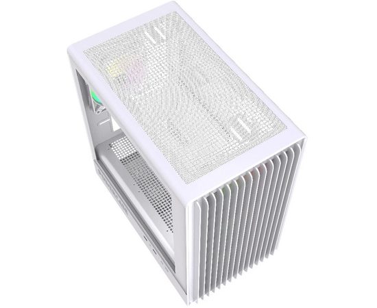  Корпус Powercase Mistral Micro C4W ARGB (CMMCW-A4), Tempered Glass, 4x 120mm ARGB PWM Fan, белый, mATX 