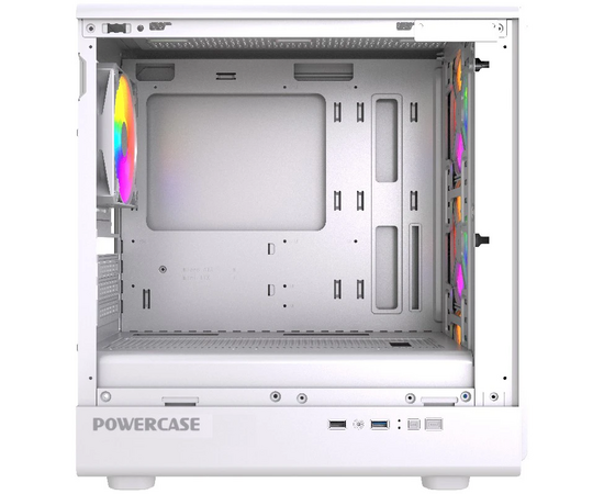  Корпус Powercase Mistral Micro C4W ARGB (CMMCW-A4), Tempered Glass, 4x 120mm ARGB PWM Fan, белый, mATX 