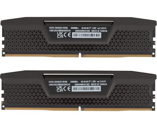  ОЗУ Corsair Vengeance CMK32GX5M2B5200C40 DDR5 2x16Gb 5200MHz PC5-41600 CL40 DIMM 288-pin 1.25В 