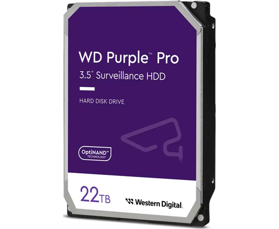  HDD Western Digital Purple Pro WD221PURP 22TB 3.5" 7200 RPM 512MB SATA-III All Frame AI для систем видеонаблюдения 