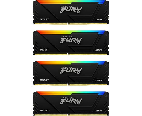  ОЗУ Kingston Fury Beast RGB KF436C18BB2AK4/64 64GB 3600MT/s DDR4 CL18 DIMM (Kit of 4) 