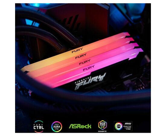  ОЗУ Kingston Fury Beast RGB KF436C18BB2AK4/64 64GB 3600MT/s DDR4 CL18 DIMM (Kit of 4) 