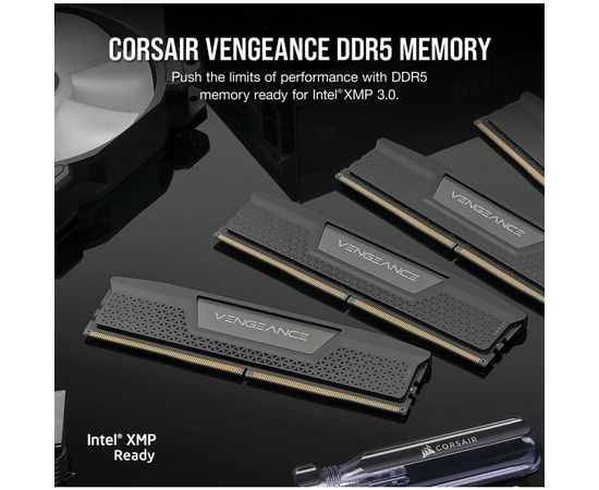  ОЗУ CORSAIR Vengeance Black CMK16GX5M2B5200C40 16GB U-DIMM DDR5 , 5200МГц, CL40 (Kit of 2) XMP 3.0 