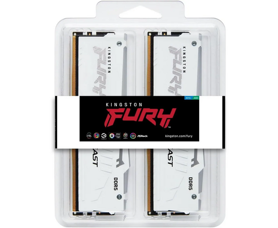  ОЗУ Kingston Fury Beast White RGB KF560C36BWE2AK2-32 32GB 6000Mhz DDR5 CL36 K2 kit 2*16 CL36 