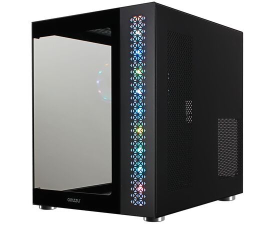  Корпус Ginzzu V520 RGB подсветка, закаленное стекло 1*USB 3.0,1*USB 2.0, AU ATX 