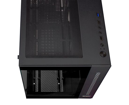  Корпус Ginzzu V520 RGB подсветка, закаленное стекло 1*USB 3.0,1*USB 2.0, AU ATX 