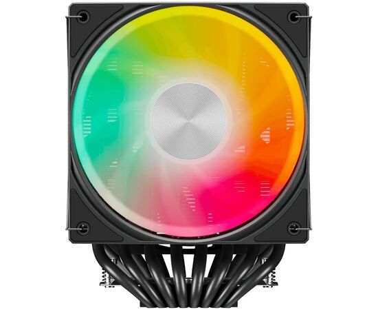  Кулер upHere UE2KC6 Black ARGB / 6HPx6mm, 265W TDP, dual tower, 2x120mm ARGB fans, 600-1650RPM, 68 CFM, 25dBA 
