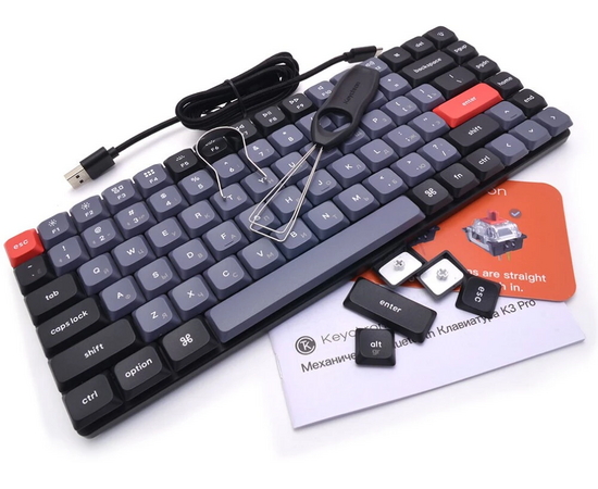  Клавиатура Keychron K3 Pro Gateron low profile Mechanical (K3P-H3-RU) Grey/Brown Switch 